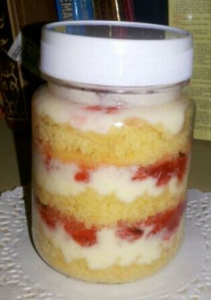 Foto resep Strawberry cheese cake in jar