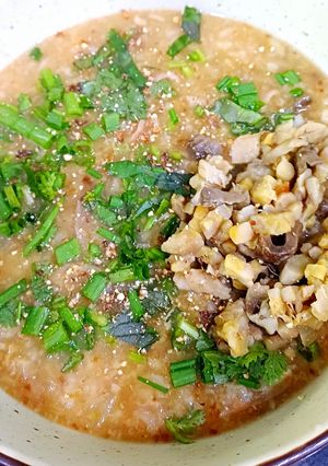 Hình của món Cháo nấm, tempeh.