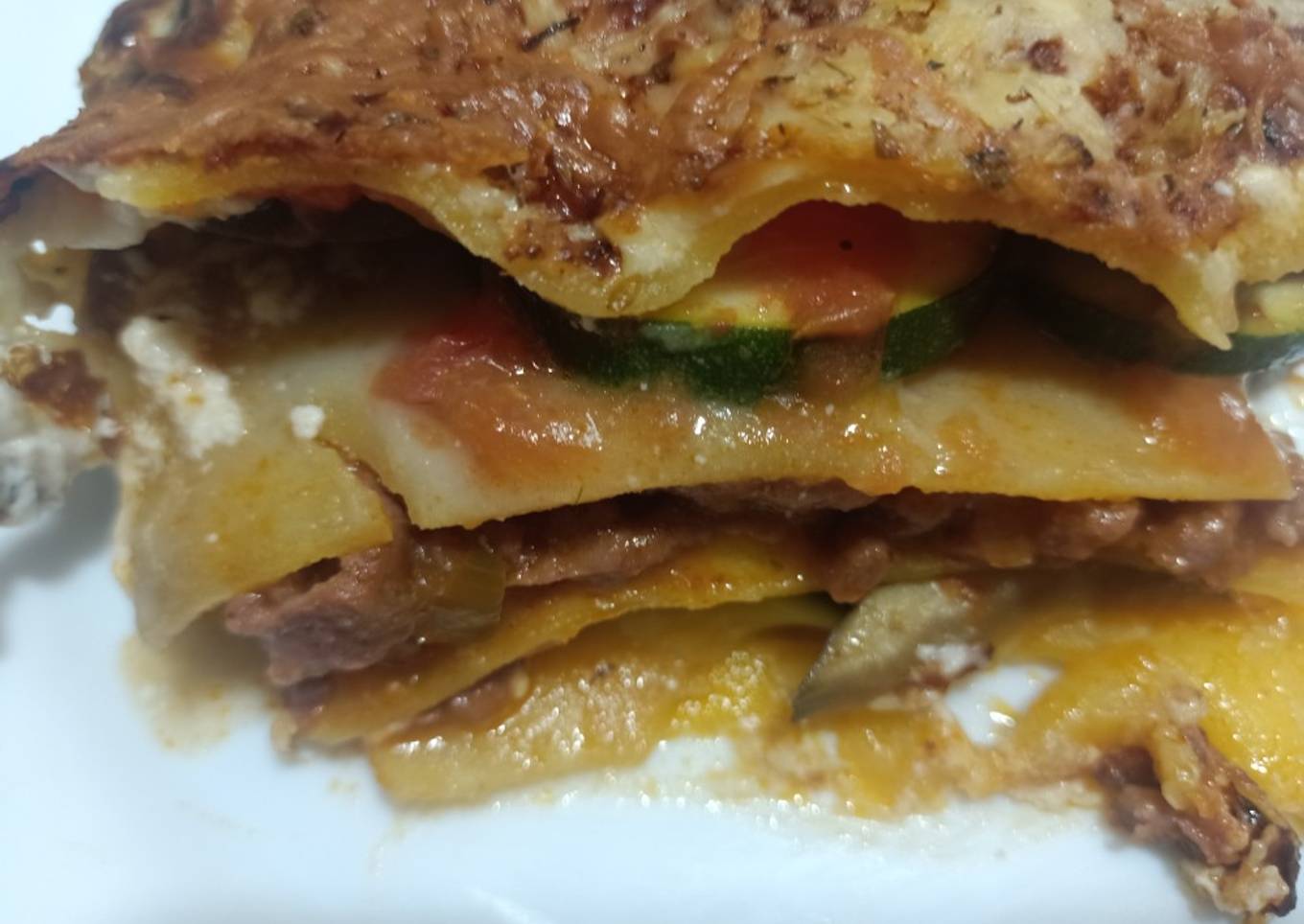 Lasaña de ternera con verduras para celíacos