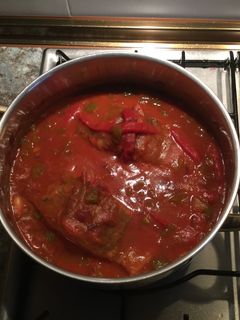 Una foto de Bacalao con tomate