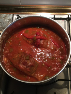 Una foto de Bacalao con tomate