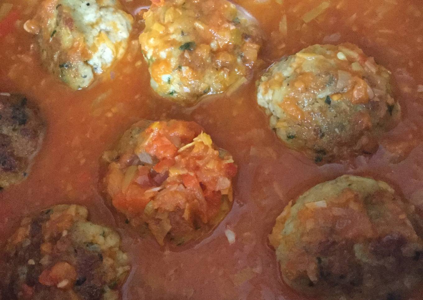 Albondigas de merluza y gambas 
