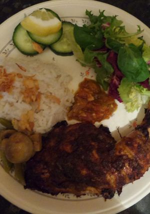 Foto resep Ayam bakar bumbu green thai curry campur kecap lengkap dgn sambal top