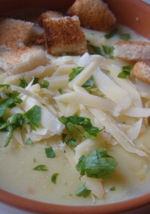 Una foto de Sopa crema de avena y choclo