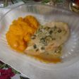 Pollo al verdeo light, con puré de calabaza