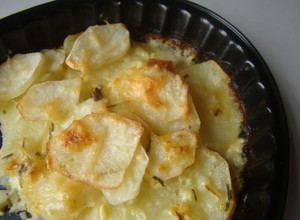 Una foto de Papas Horneadas en Crema de Ciboulette y Mayonesa