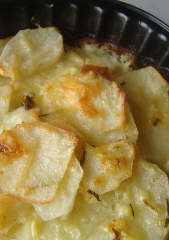 Una foto de Papas Horneadas en Crema de Ciboulette y Mayonesa
