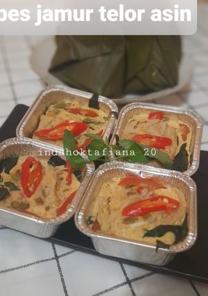 Foto resep Pepes Jamur Telor Asin Simple
