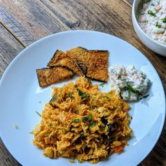 A picture of Val Pulao - bitter beans Pulao Rice.