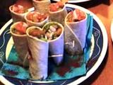 Fajitas frías de gambas y guacamole