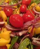Rúcula cherrys y mango 