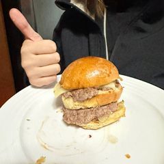 A picture of When your wife says she misses real burger.