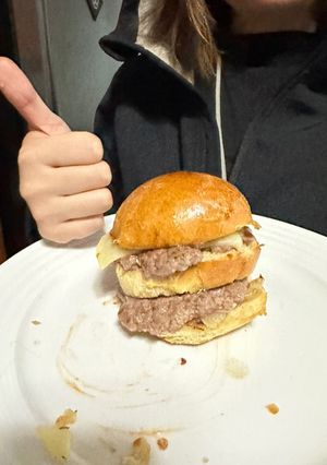 A picture of When your wife says she misses real burger.