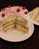 Vanilla Lemon Raspberry Layer Cake with Whipped Cream Buttercream Frosting