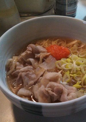A picture of Easy Lunch: Marugen Ramen-Style Pork Soba (Soy Sauce Flavor).
