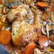 Pollo estofado a las finas hierbas y espinacas