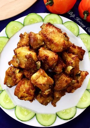 Hình của món Sườn Non Muối Cà Ri Sả Chiên.