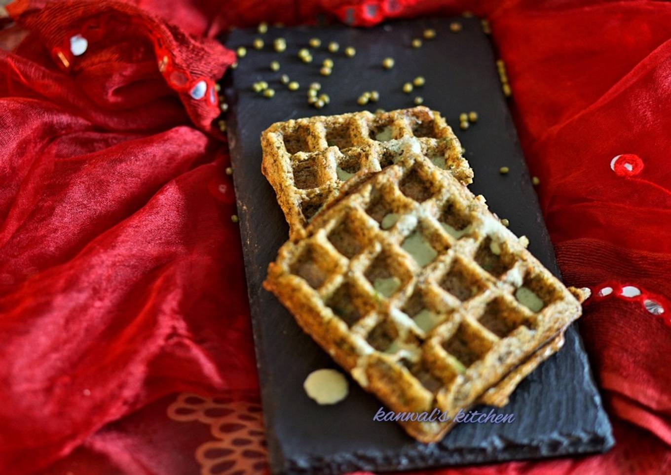 Protein packed veggie waffle