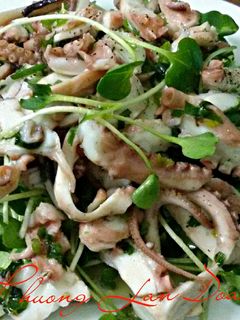 Hình của món Salad Bạch Tuộc Cải Mầm.