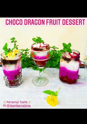 Foto resep Choco Dragon Fruit Dessert