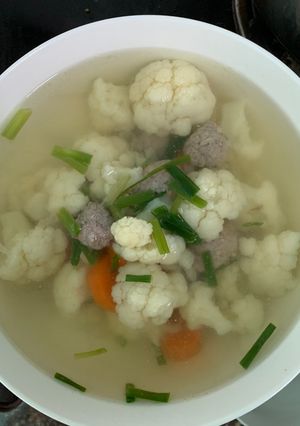 Hình của món Thịt bò băm nấu bông cải trắng.