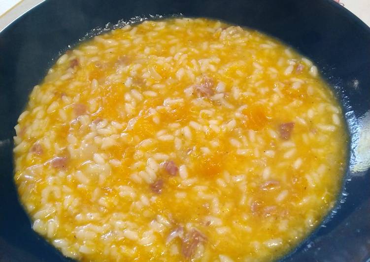 Risotto alla zucca, crudo e provola affumicata con Instant Pot