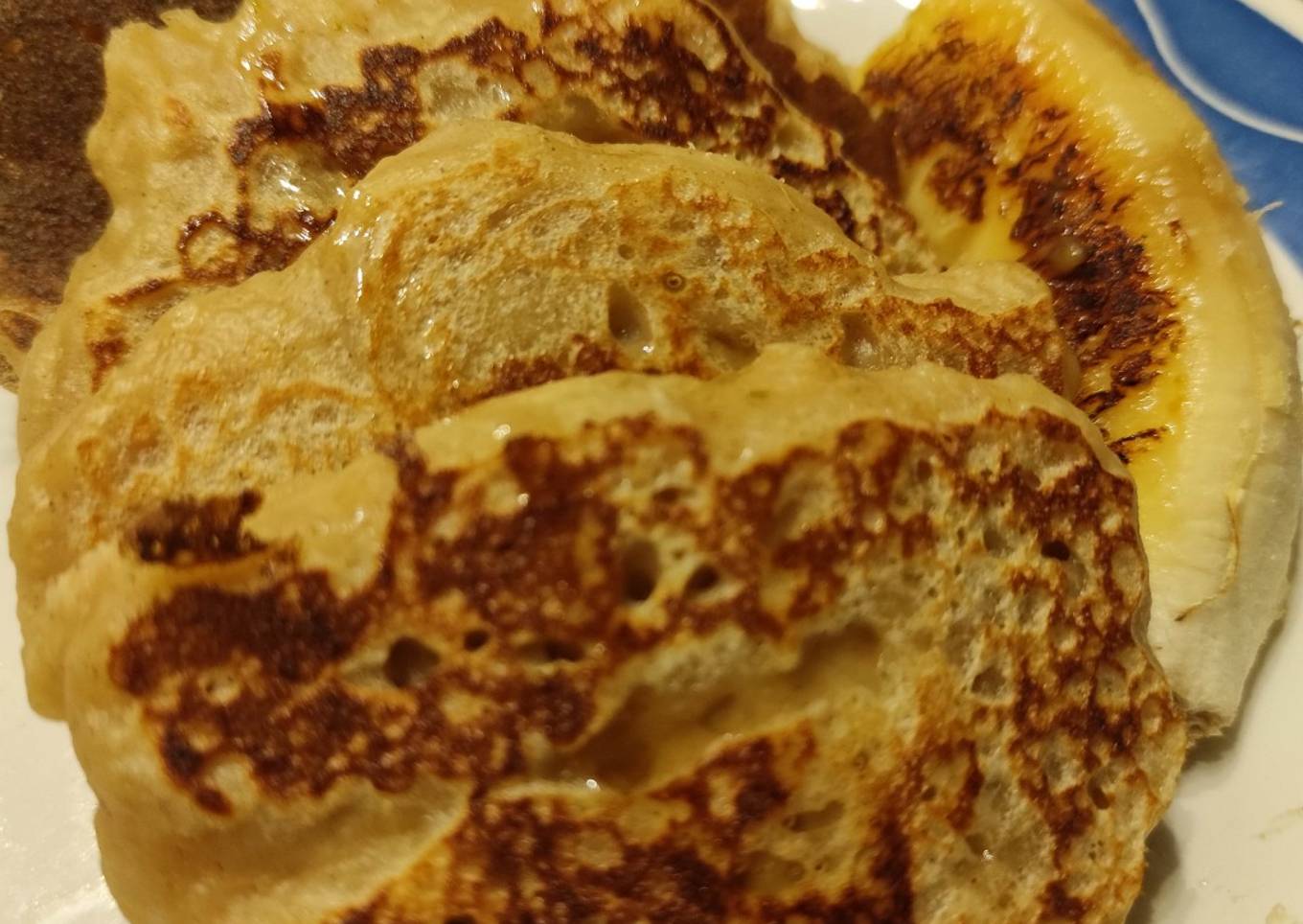 Mini Tortitas de Manzana y Mandarina con Plátano a la Plancha