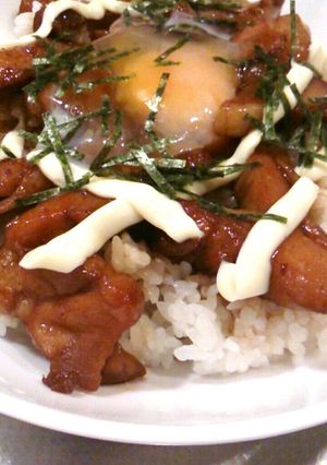A picture of ♥Boyfriend’s Meal♡ Perfect Teriyaki Chicken Rice Bowl with Soft-Boiled Egg.