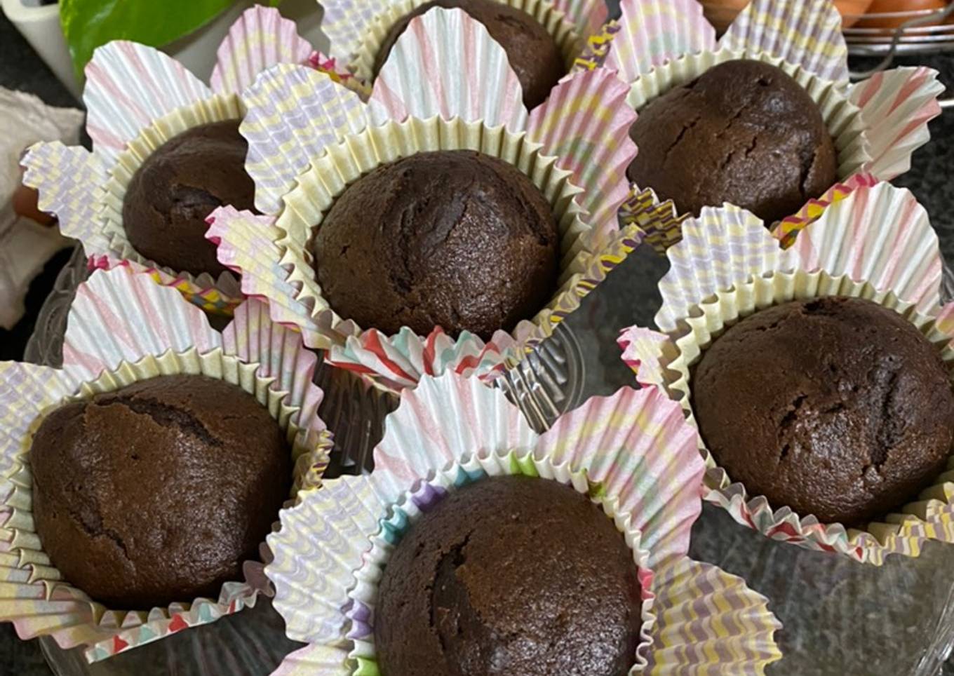 Chocolate cup cakes 
 <br />(without egg)
