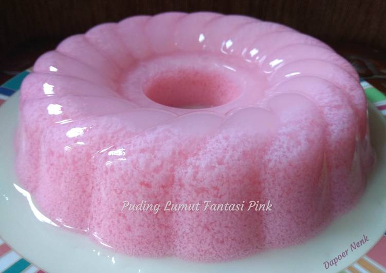 Cara membuat Puding Lumut Fantasi Pink  yang Bisa Manjain Lidah