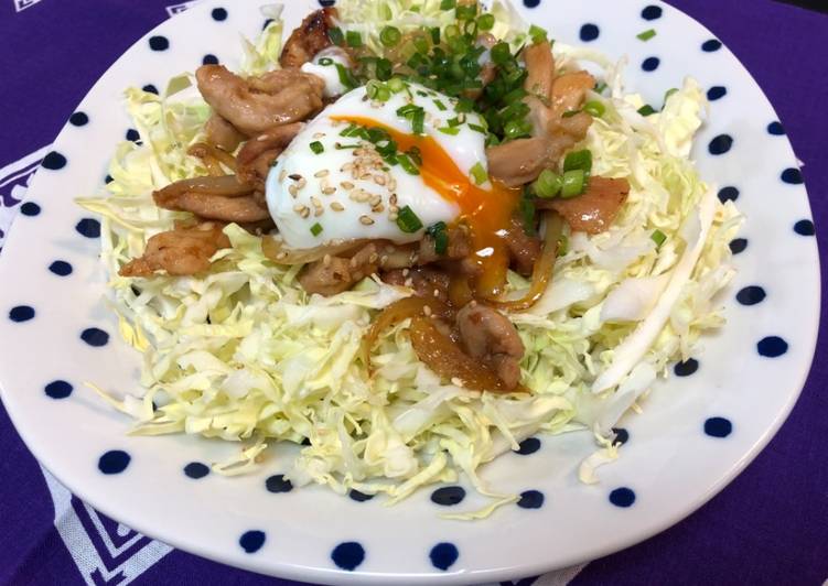 Simple Way to Prepare Homemade Teriyaki Chicken with Poached Egg