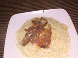 Pasta with sardine soup