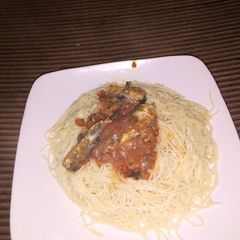Pasta with sardine soup A picture of Pasta with sardine soup.