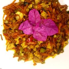 A picture of Tofu(Awara) & carrot sauce.