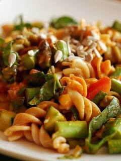 A picture of Red sauce pasta.