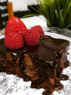 Una foto de Tarta de Galletas vegana con vino Pedro Ximénez