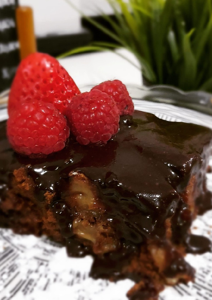Una foto de Tarta de Galletas vegana con vino Pedro Ximénez