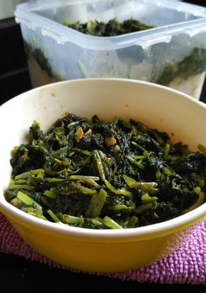 A picture of Amaranth leaves Stir fry (Thotakura fry).