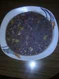 Frijoles con plátanos maduros
