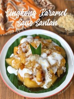 Foto resep Singkong Karamel Saus Santan