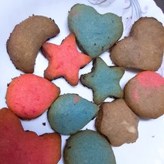 A picture of Rainbow 🌈 Butter 🧈 cookies 🍪.