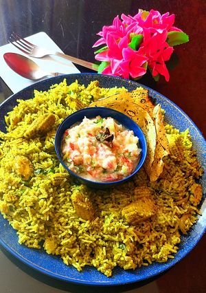 A picture of Babycorn Rice/pulao.