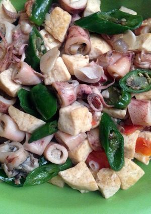 Foto resep Ikan Asin cumi cabe ijo plus Tahu Simple
