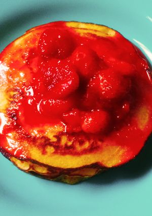 Foto resep Pancake Lembut dengan Saus Strawberry