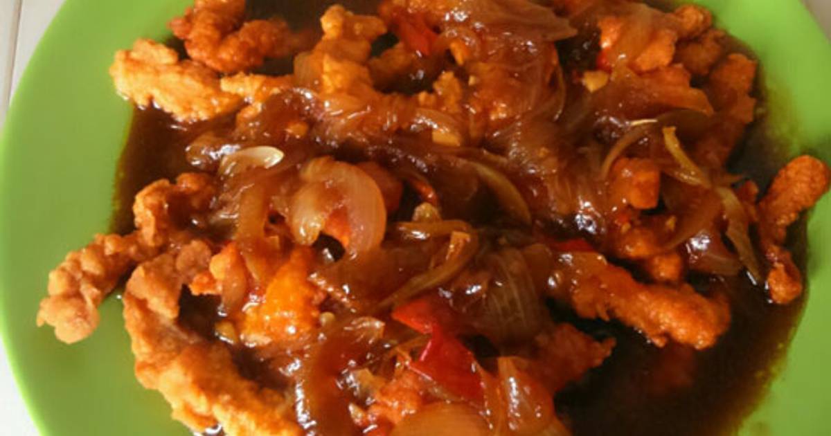 Resep Crispy Fried Chicken Breast with Sweet Oyster Sauce 