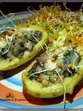 Papas rellenas con espinaca y champiñones