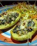 Papas rellenas con espinaca y champiñones