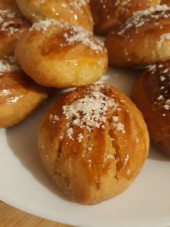صورة لوصفة حلوى تركية (şekerpare) بذوق جوز الهند 🥥🥥🥥