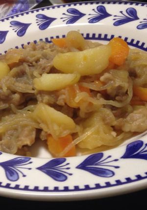 A picture of Easy Nikujaga with Mentsuyu.