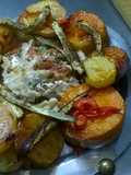 Merluzón al horno con verduras
